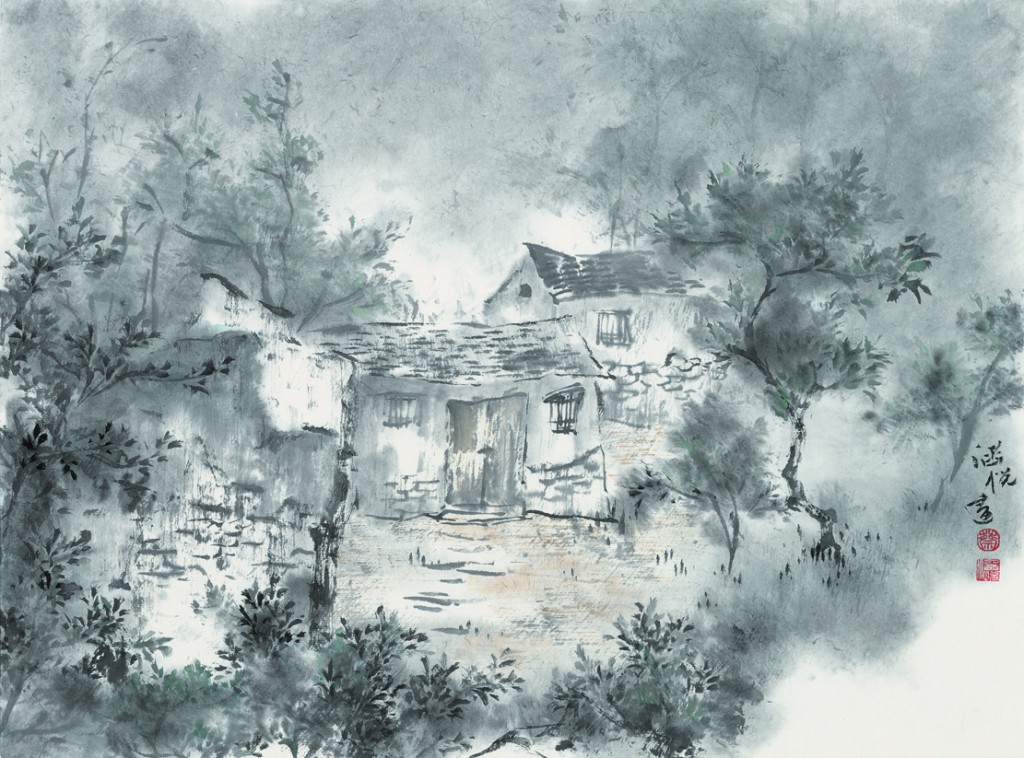 蔡涵悦  山水II  纸本水墨 35cmx46cm 2014