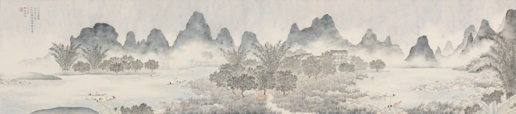 蔡涵悦  忆桂林I 纸本设色 43cmx190cm 2012