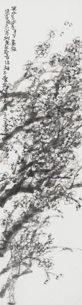 阮晓晖  梅 纸本水墨 180cmx48cm 2014